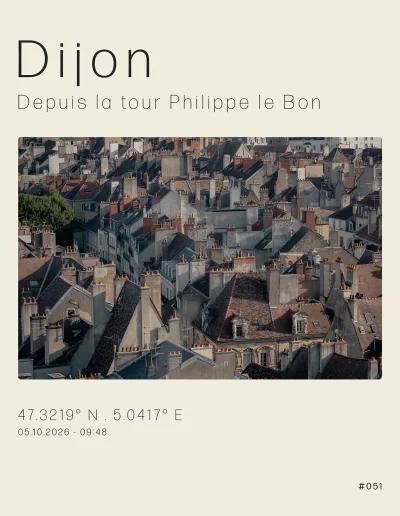 Vue panoramique de Dijon, depuis le sommet de la tour Philippe le Bon.