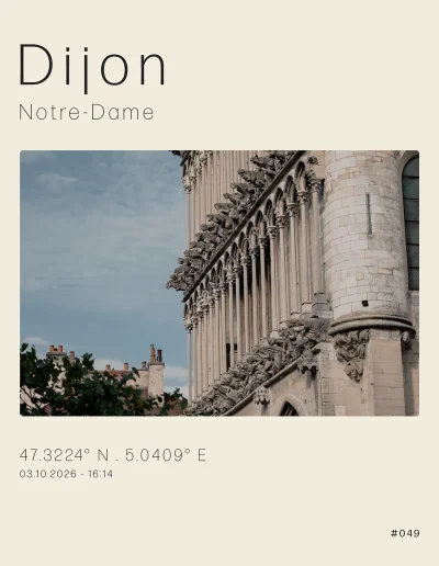 Vue de la façade de l'église Notre-Dame de Dijon
